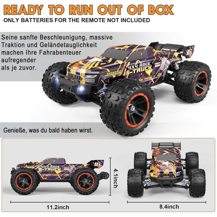Monster Truck Télécommandé Brushless 1/16 - 48 km/h - Jusqu'à -30% Outlet