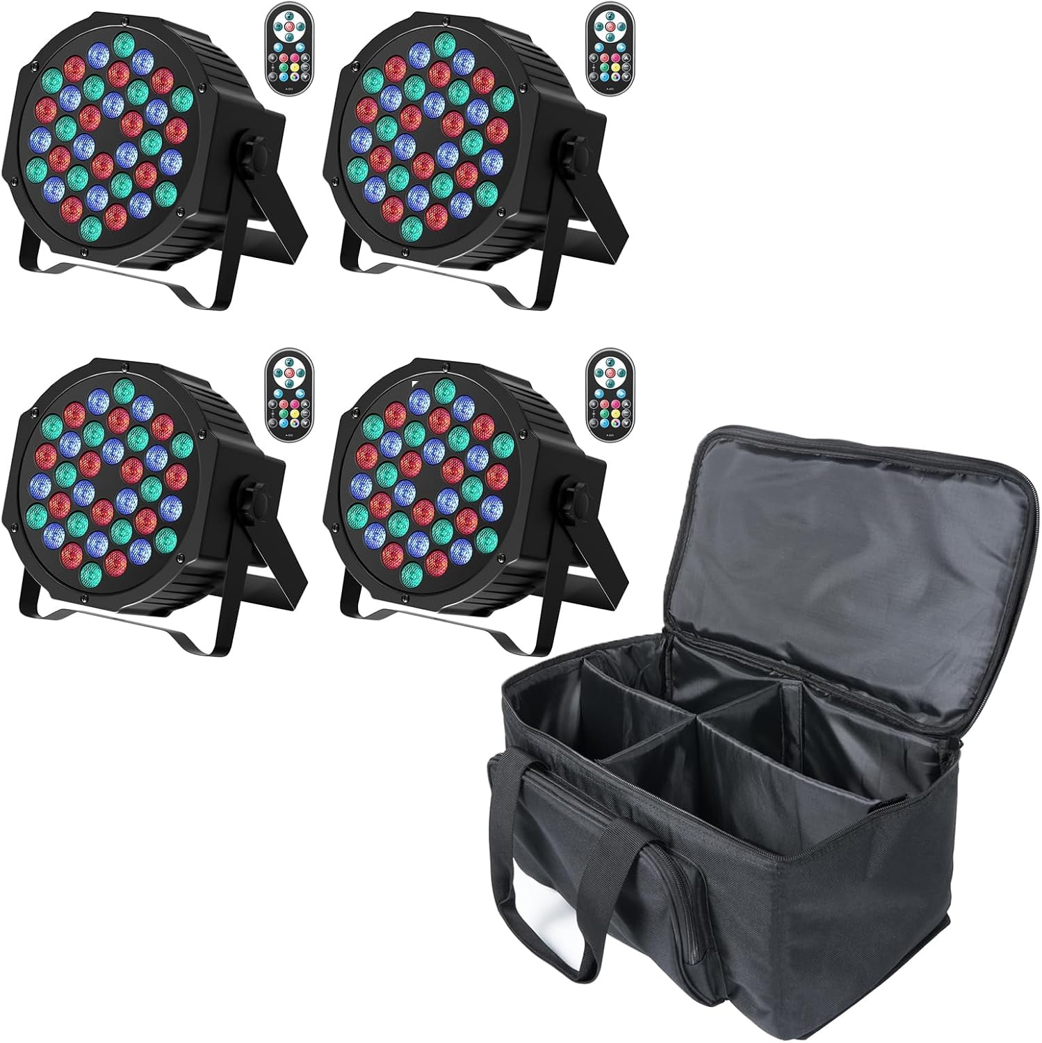 Pack 4 Projecteurs LED RVB avec télécommande - Jusqu'à 34% de remise