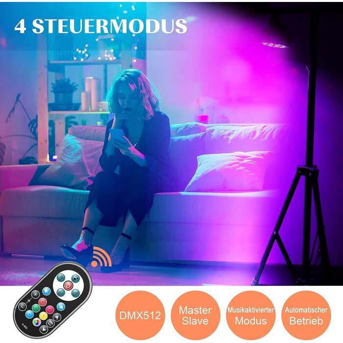 Pack 4 Projecteurs LED RVB avec télécommande - Jusqu'à 34% de remise
