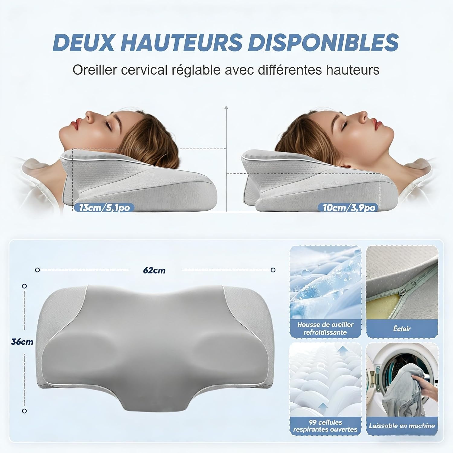 Oreiller orthopédique mémoire de forme - Jusqu'à -32% sur votre confort cervical