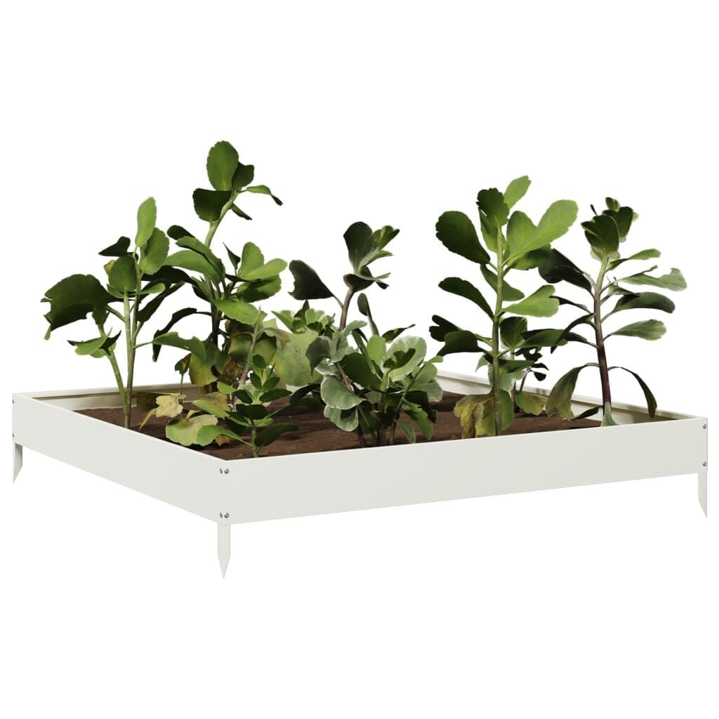 Vidaxl Jardinière surélevée en acier blanc 100x100 cm - 62% de remise