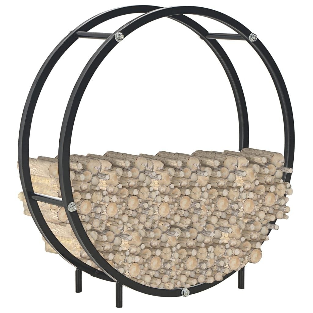 Range-bûches rond en acier noir 70cm - Jusqu'à -32% sur les retours
