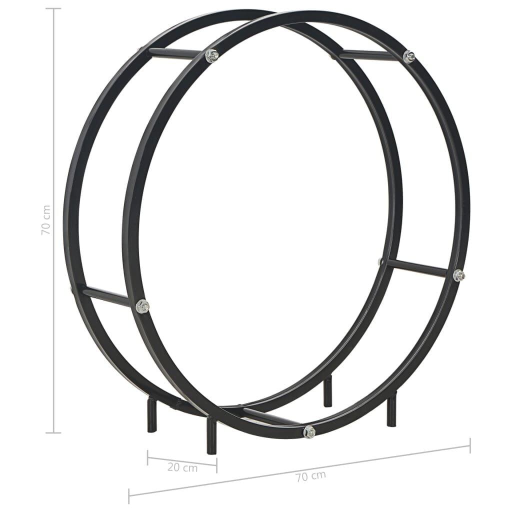 Range-bûches rond en acier noir 70cm - Jusqu'à -32% sur les retours