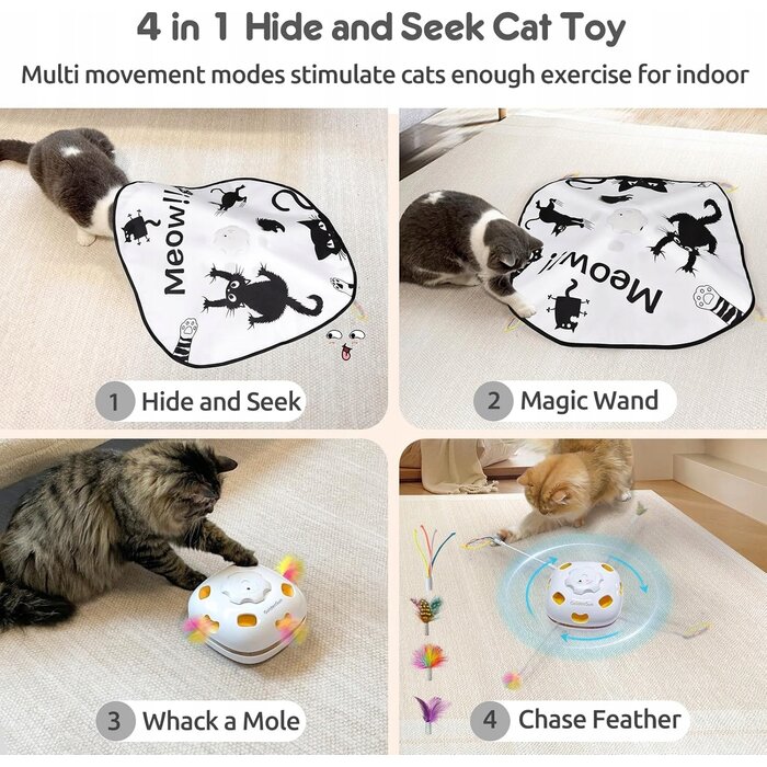 Jouet interactif 4-en-1 pour chat - Jusqu'à 32,5% de réduction