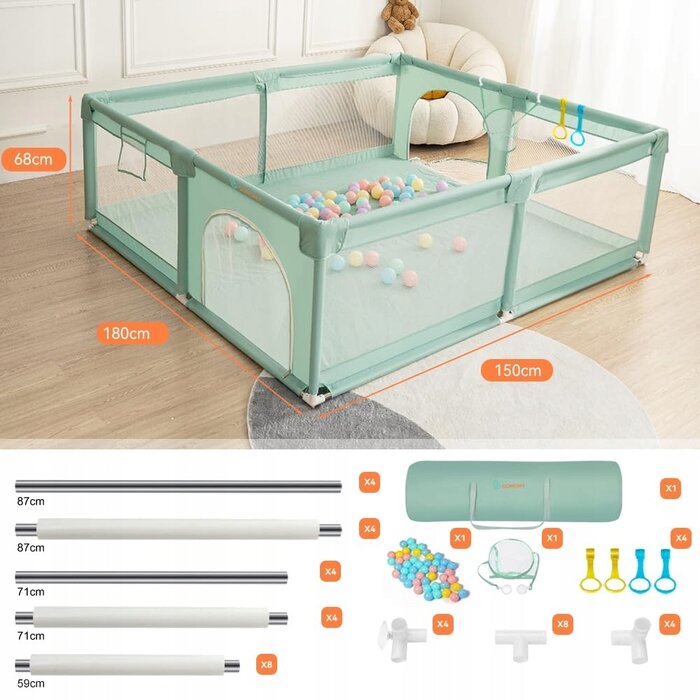 Parc bébé XXL 150x180cm avec accessoires - Jusqu'à 29% de réduction