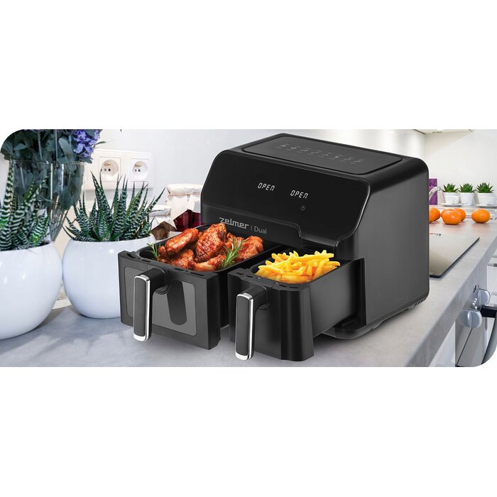 Friteuse à air chaud double bac 9L 2700W - Jusqu'à 35% de réduction