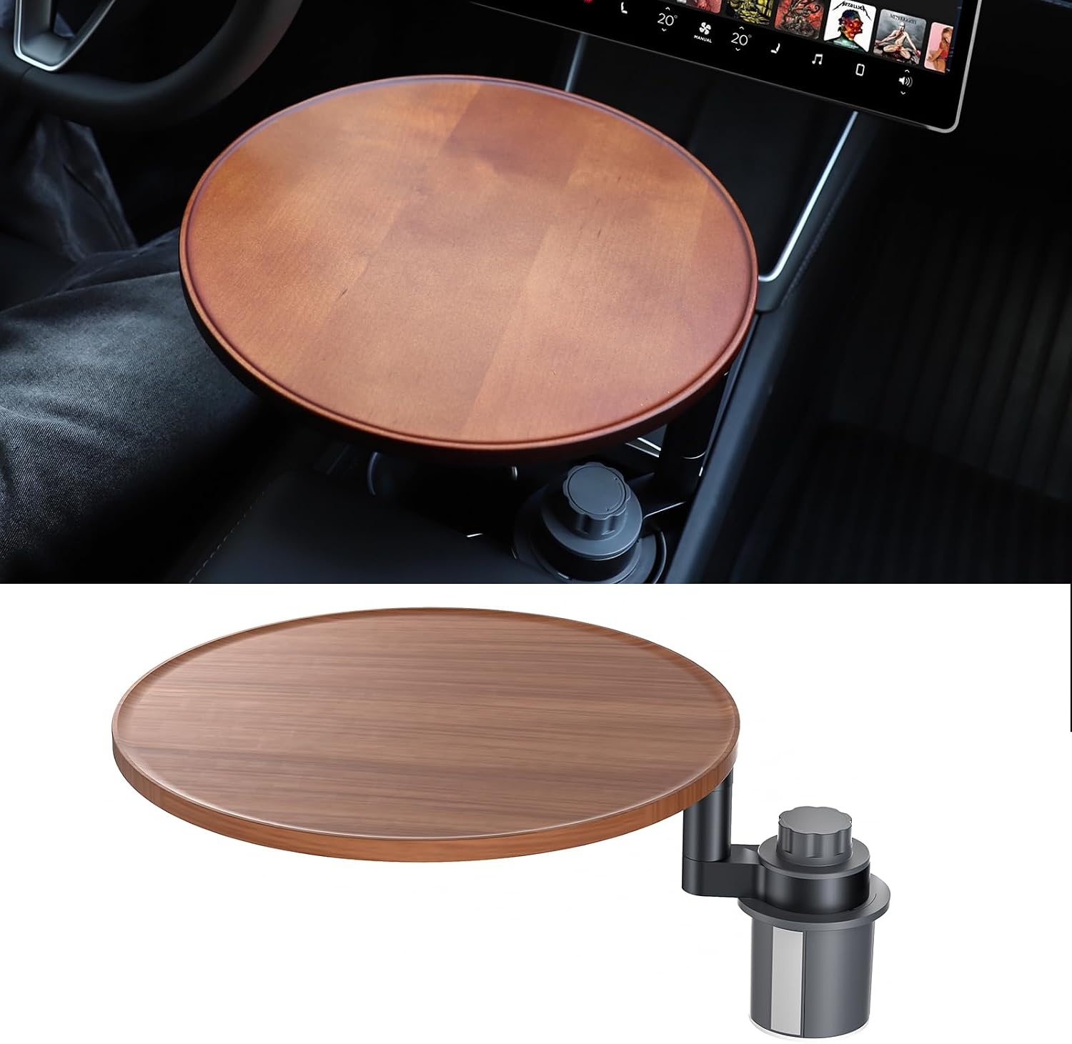 Tablette de volant rotative 360° en bois - Jusqu'à -29% de remise
