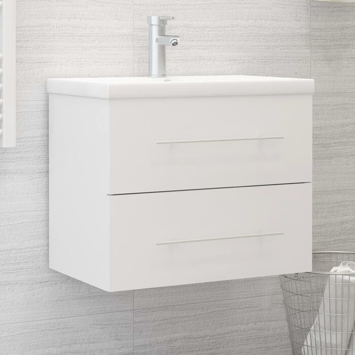 Vidaxl Meuble sous-vasque blanc 60cm - Jusqu'à -34% sur votre salle de bain