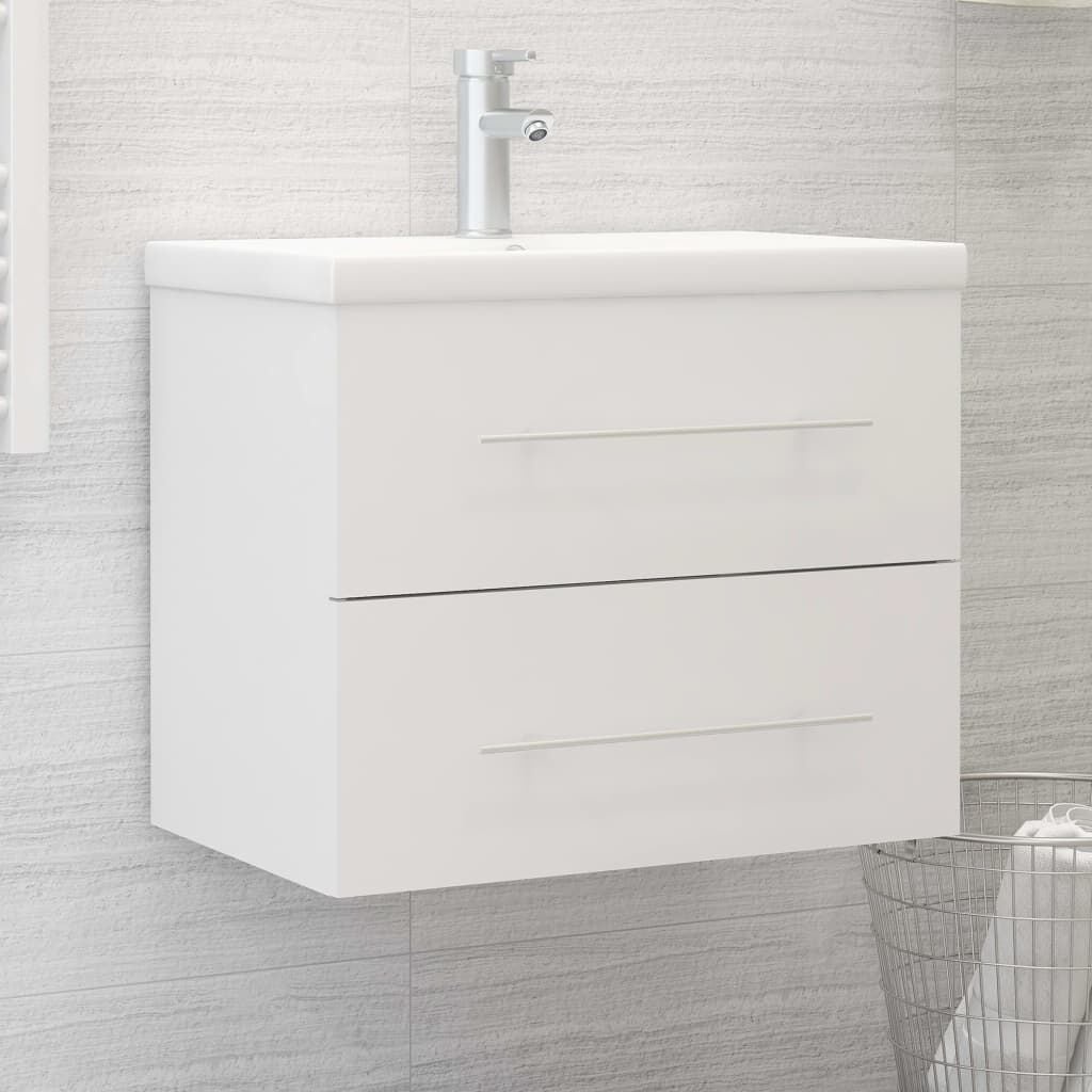 Vidaxl Meuble sous-vasque blanc 60cm - Jusqu'à -34% sur votre salle de bain