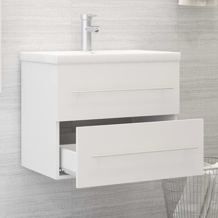 Vidaxl Meuble sous-vasque blanc 60cm - Jusqu'à -34% sur votre salle de bain