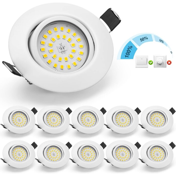 Lot de 10 spots LED orientables 5,5W - Jusqu'à -32,9% sur notre outlet