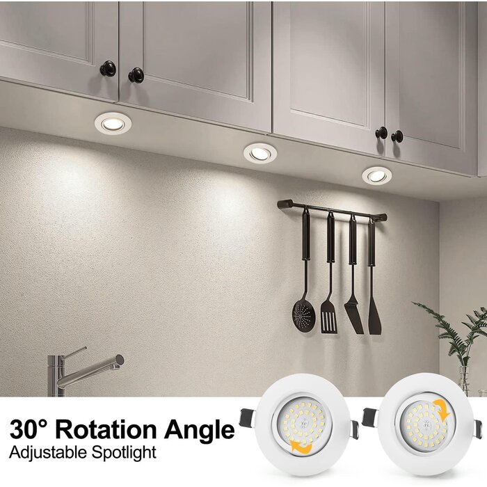 Lot de 10 spots LED encastrables orientables 5,5W - Jusqu'à -28,2% !