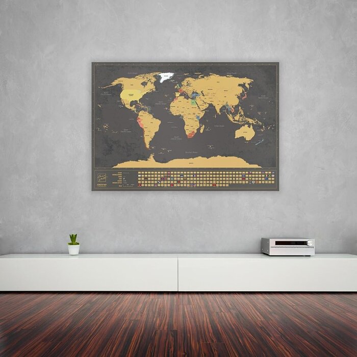 Carte du monde à gratter élégante - 84 x 58 cm - Jusqu'à 26% de remise