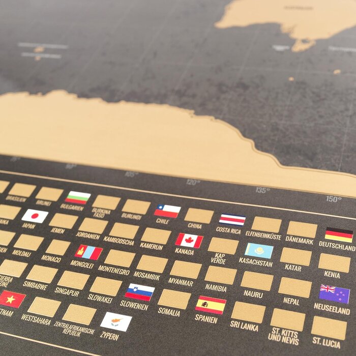 Carte du monde à gratter élégante - 84 x 58 cm - Jusqu'à 26% de remise