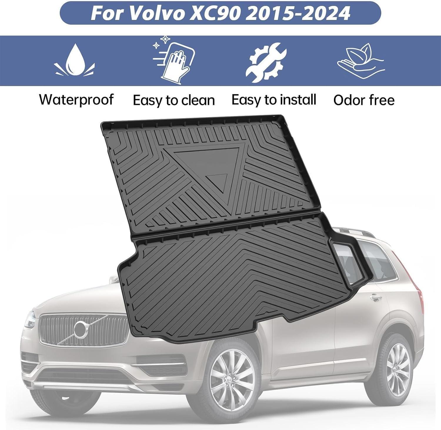 Tapis de coffre pour Volvo XC90 (2015-2023) - Protection robuste - Jusqu'à -29%