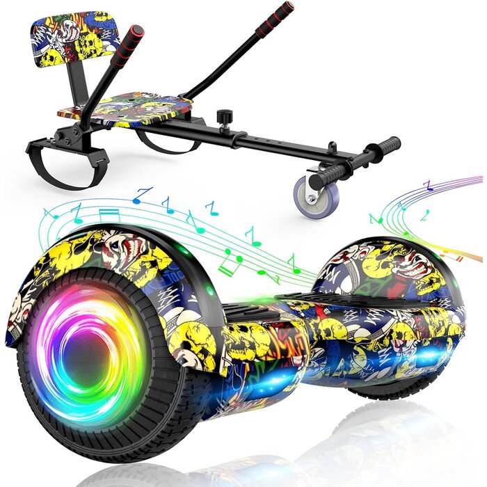 Hoverboard avec siège 6,5 pouces Bluetooth Graffiti - Jusqu'à 35% de remise