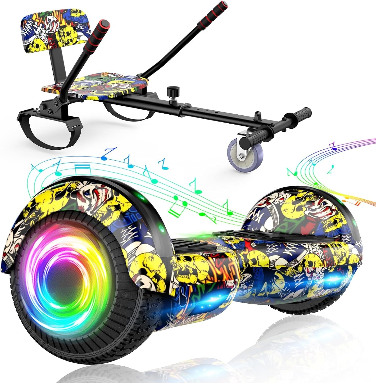 Hoverboard avec siège 6,5 pouces Bluetooth Graffiti - Jusqu'à 35% de remise