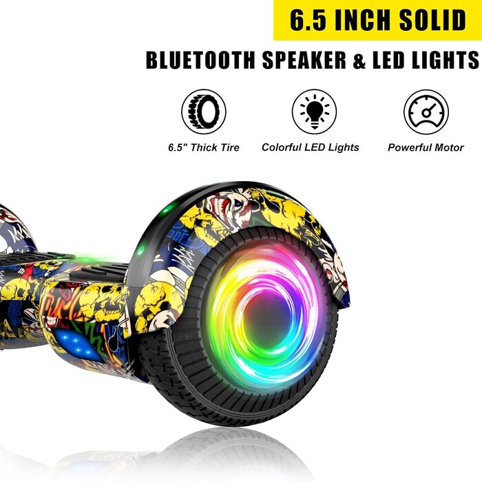 Hoverboard avec siège 6,5 pouces Bluetooth Graffiti - Jusqu'à 35% de remise