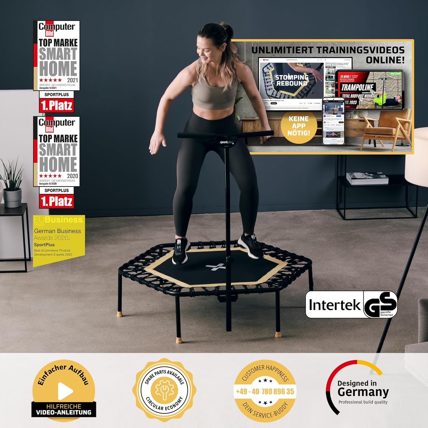 Trampoline de fitness pliable 126cm - Jusqu'à 29% de réduction