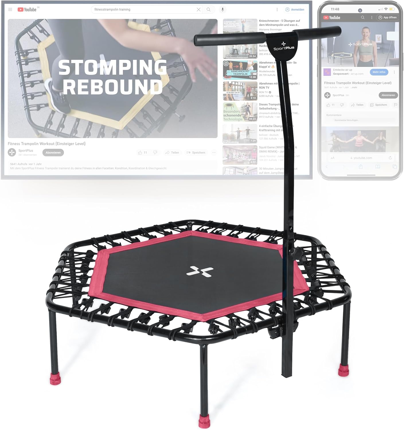 Trampoline de fitness pliable 126cm - Jusqu'à 29% de réduction