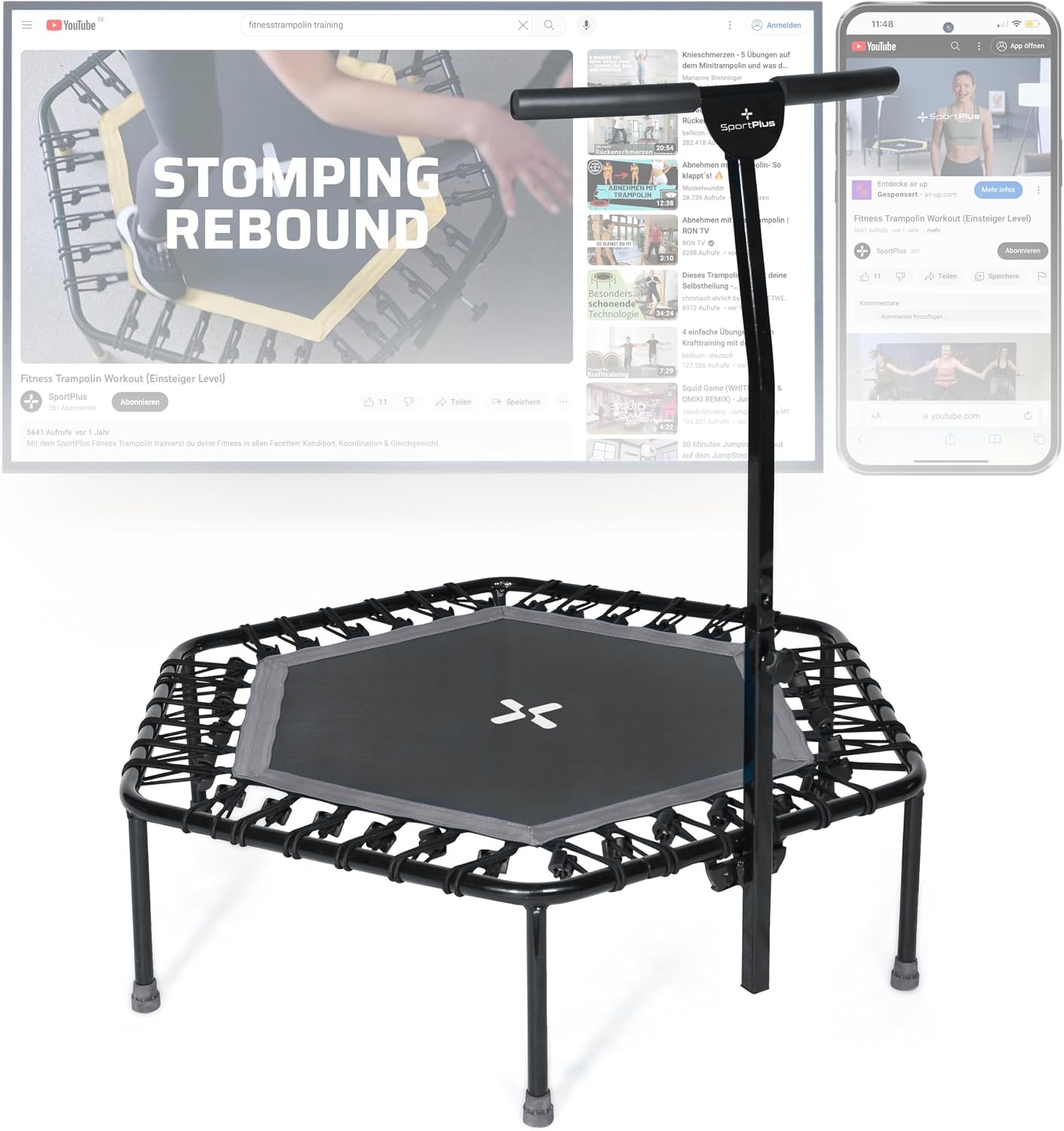 Trampoline de fitness pliable 126cm - Jusqu'à 29% de réduction