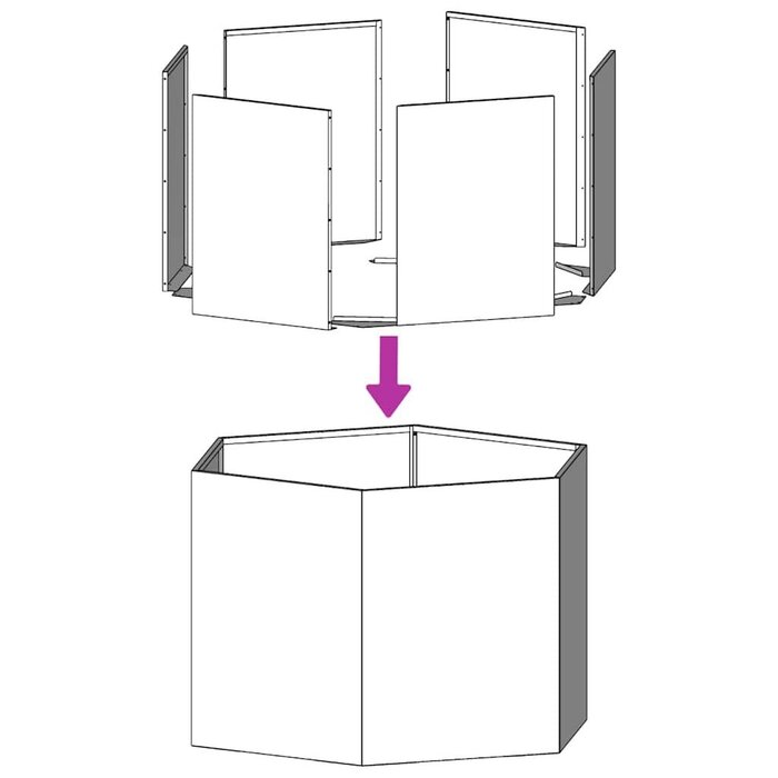 Vidaxl Bac à fleurs hexagonal acier galvanisé 69x60x45cm - Jusqu'à 46% de réduction