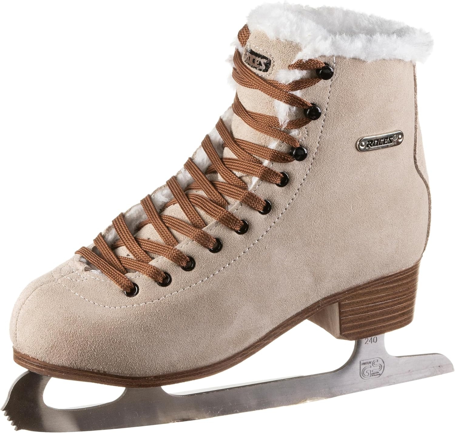 Roces Patins à glace femme suédine et fourrure - Jusqu'à 35% de remise