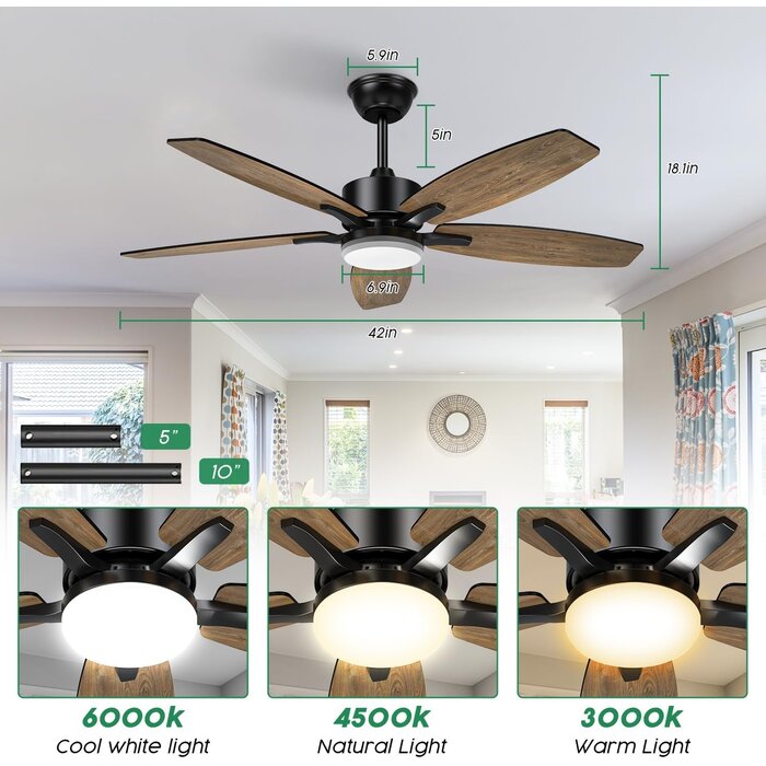 Ventilateur de plafond LED 106 cm - Jusqu'à 34% de remise