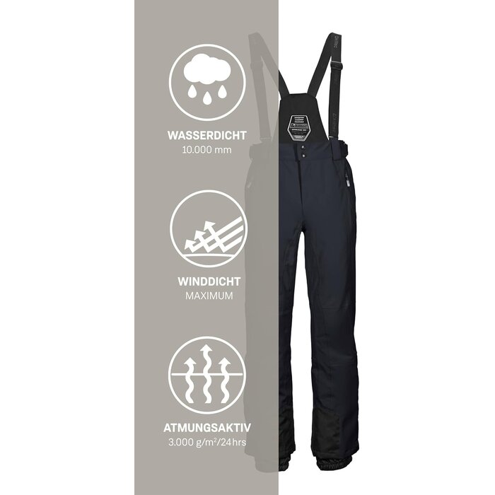 Killtec Pantalon de ski homme à bretelles - Noir - Taille L - Jusqu'à -34%