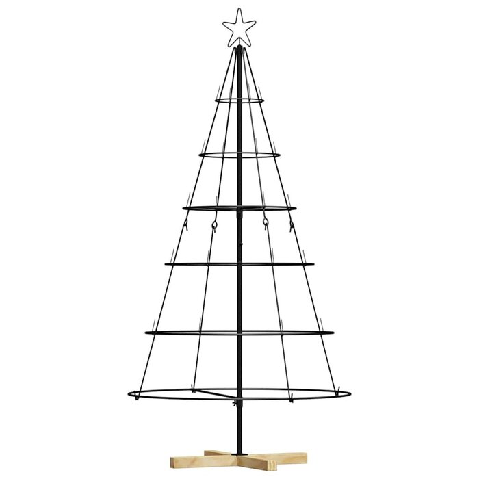 Vidaxl Sapin de Noël conique en acier noir 150 cm - Jusqu'à -45%