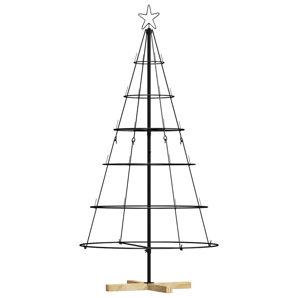 Vidaxl Sapin de Noël conique en acier noir 150 cm - Jusqu'à -45%