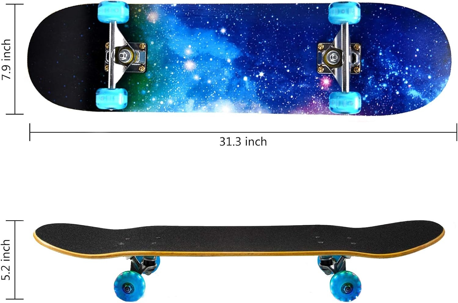 Skateboard complet 31" LED Bleu - Jusqu'à -33% sur l'outlet