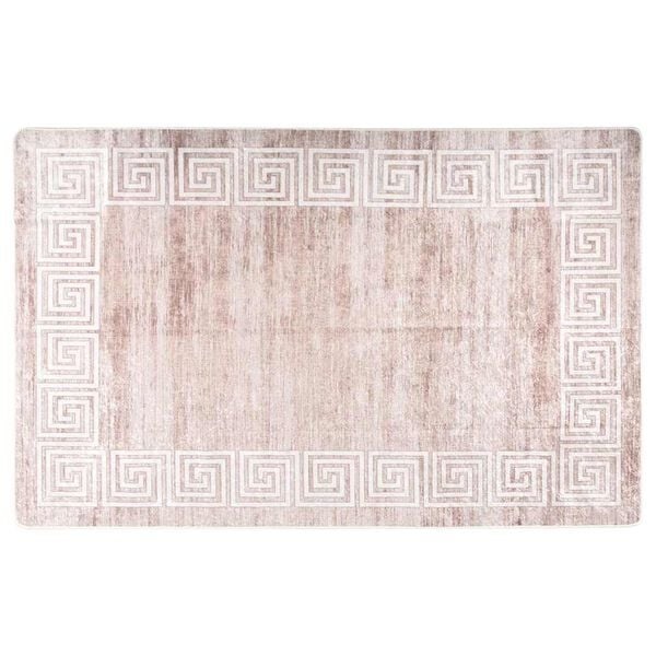 Vidaxl Tapis de sol lavable antidérapant beige 160x230cm - Jusqu'à 34% de remise