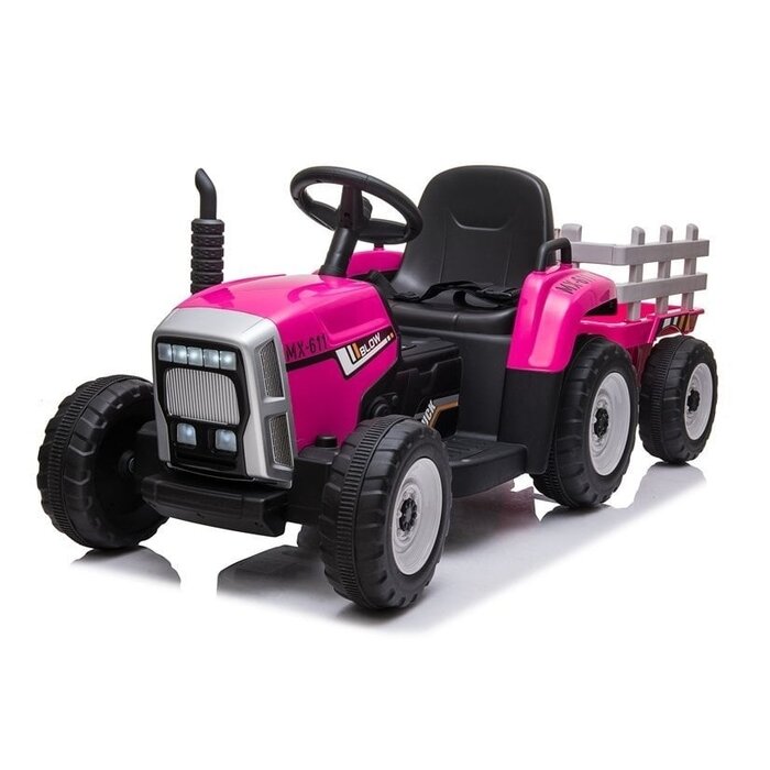 Viking Choice Tracteur Électrique Enfant avec Remorque Rose - Jusqu'à -36% en Outlet