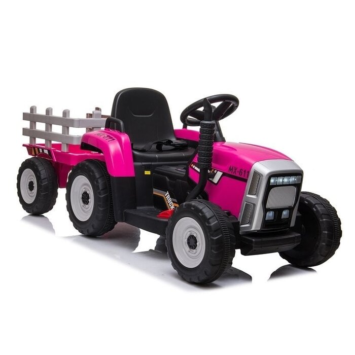 Viking Choice Tracteur Électrique Enfant avec Remorque Rose - Jusqu'à -36% en Outlet