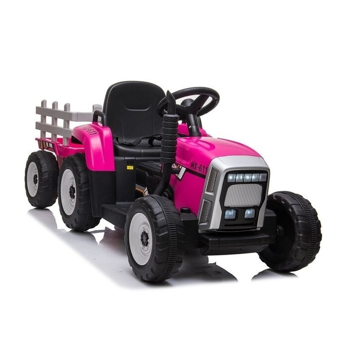 Viking Choice Tracteur Électrique Enfant avec Remorque Rose - Jusqu'à -36% en Outlet