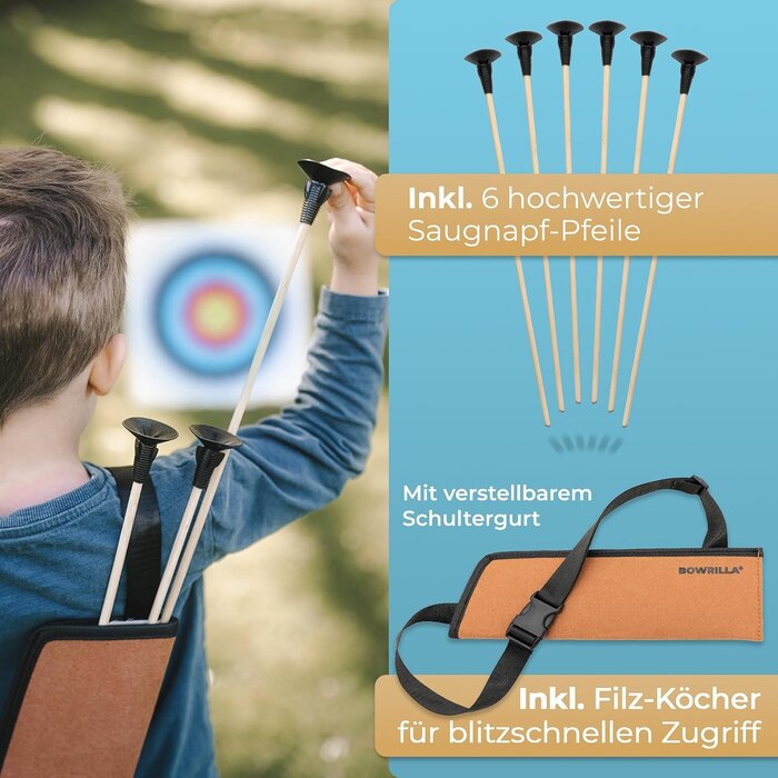 Set de tir à l'arc enfant en bois avec accessoires - Jusqu'à -33%