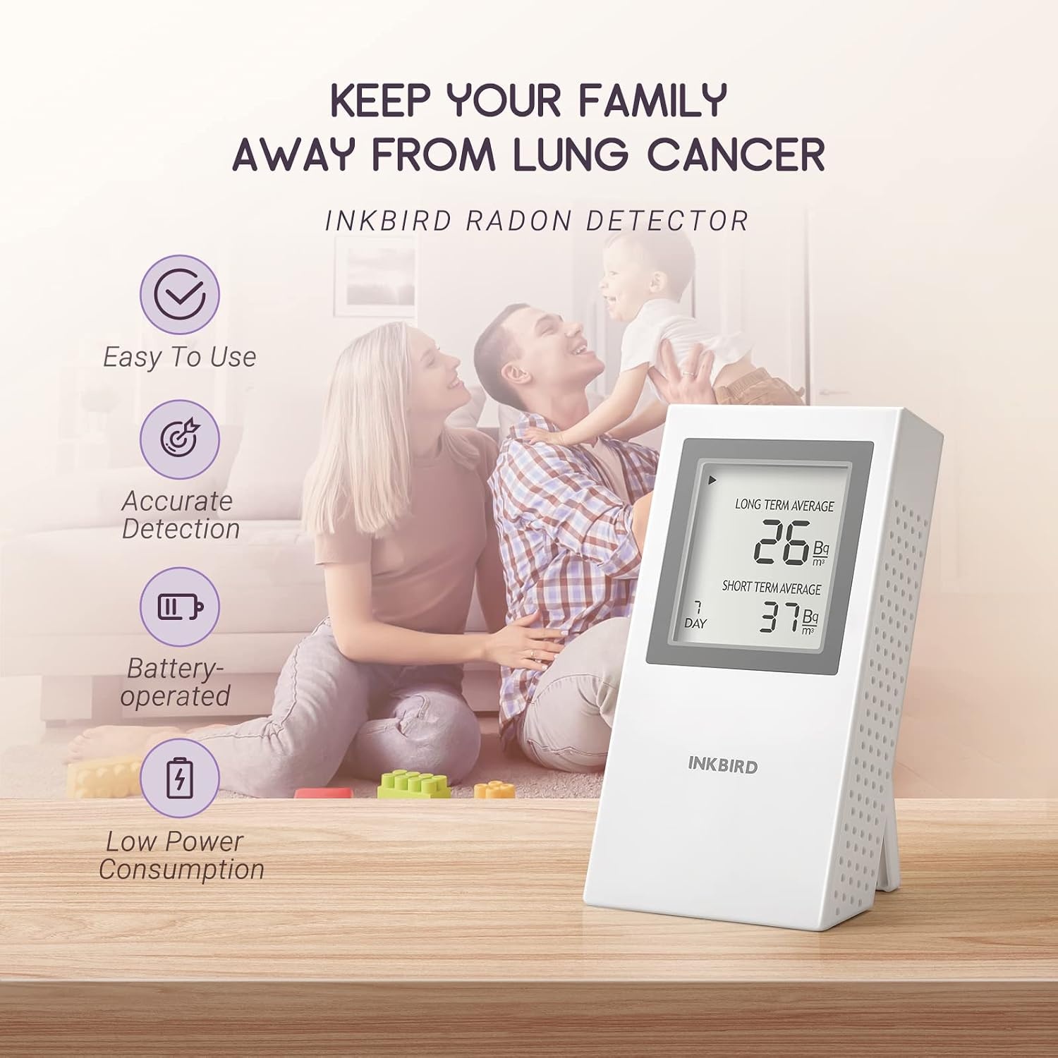 Détecteur de radon portable pour air intérieur - Jusqu'à 35% de réduction