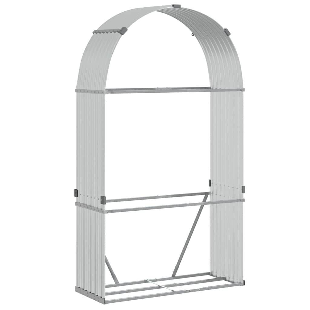 Abri bois de chauffage 120x45x210cm acier galvanisé - Jusqu'à -33%