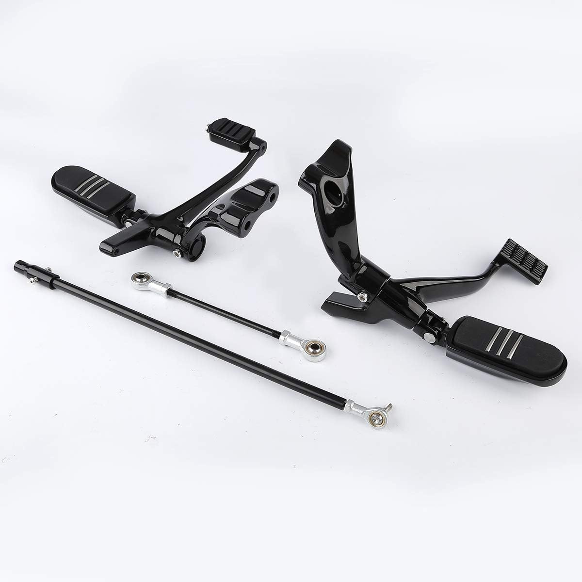 Commandes reculées pour Sportster XL 883 1200 - Acier noir - Jusqu'à -35%
