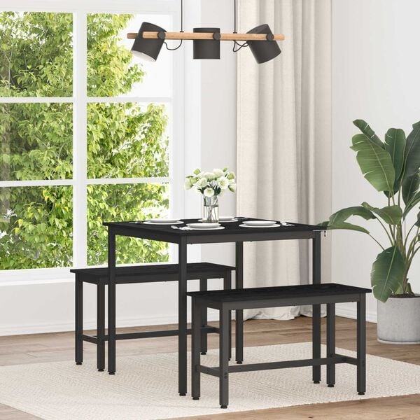 Table à manger carrée métal noir 80x80cm - Jusqu'à -34% sur le prix