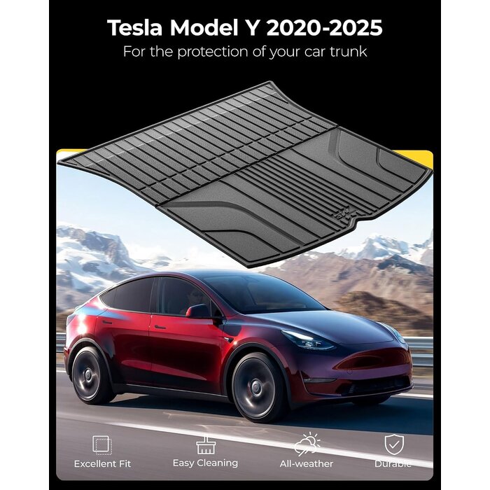 Tapis de coffre Tesla Model Y - Protection TPE sur mesure - Jusqu'à -34%