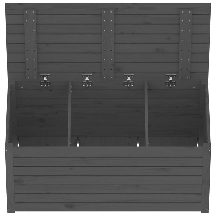 Coffre de jardin en pin massif gris 101 cm - Jusqu'à -34% sur le prix
