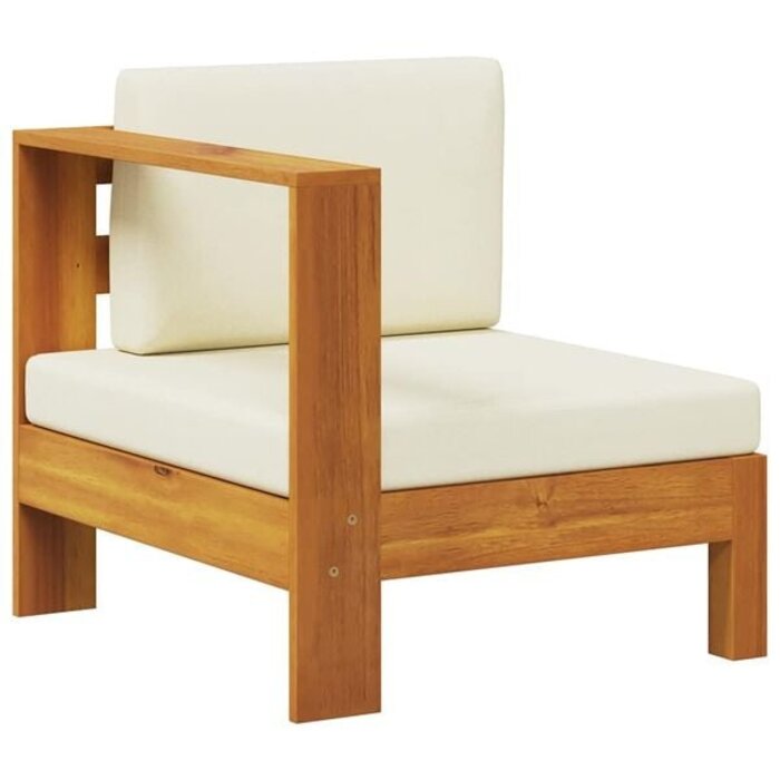 Vidaxl Module canapé acacia avec accoudoir - Jusqu'à -35% en Outlet