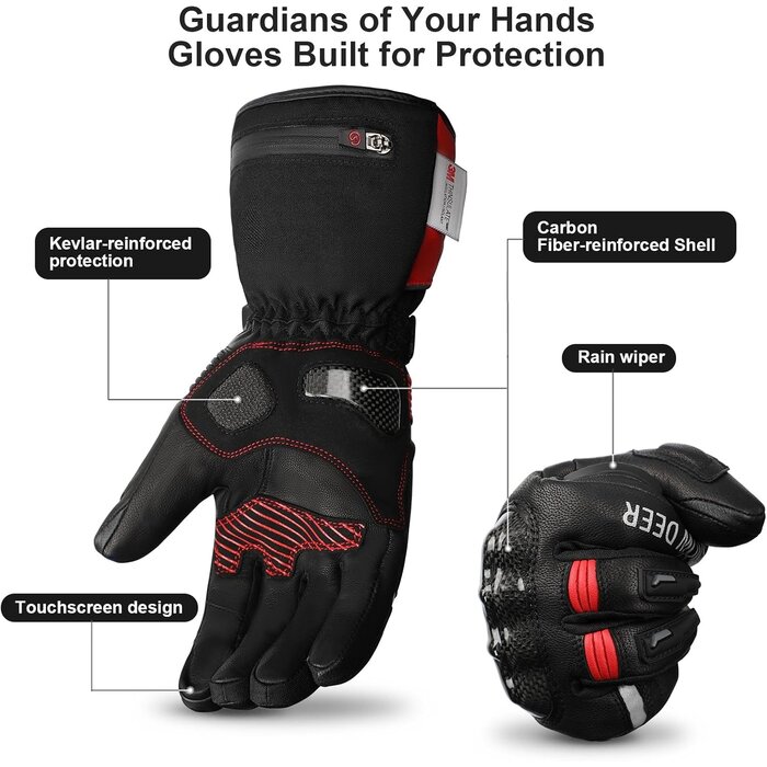 Gants moto chauffants cuir imperméables - Jusqu'à -80% sur notre outlet