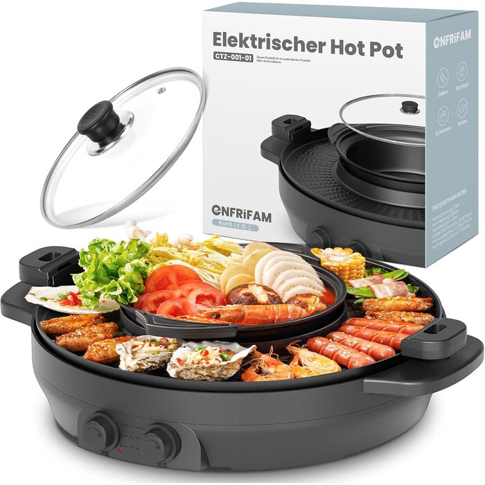 Appareil 2-en-1 Hot Pot et Grill 2200W - Jusqu'à -70%