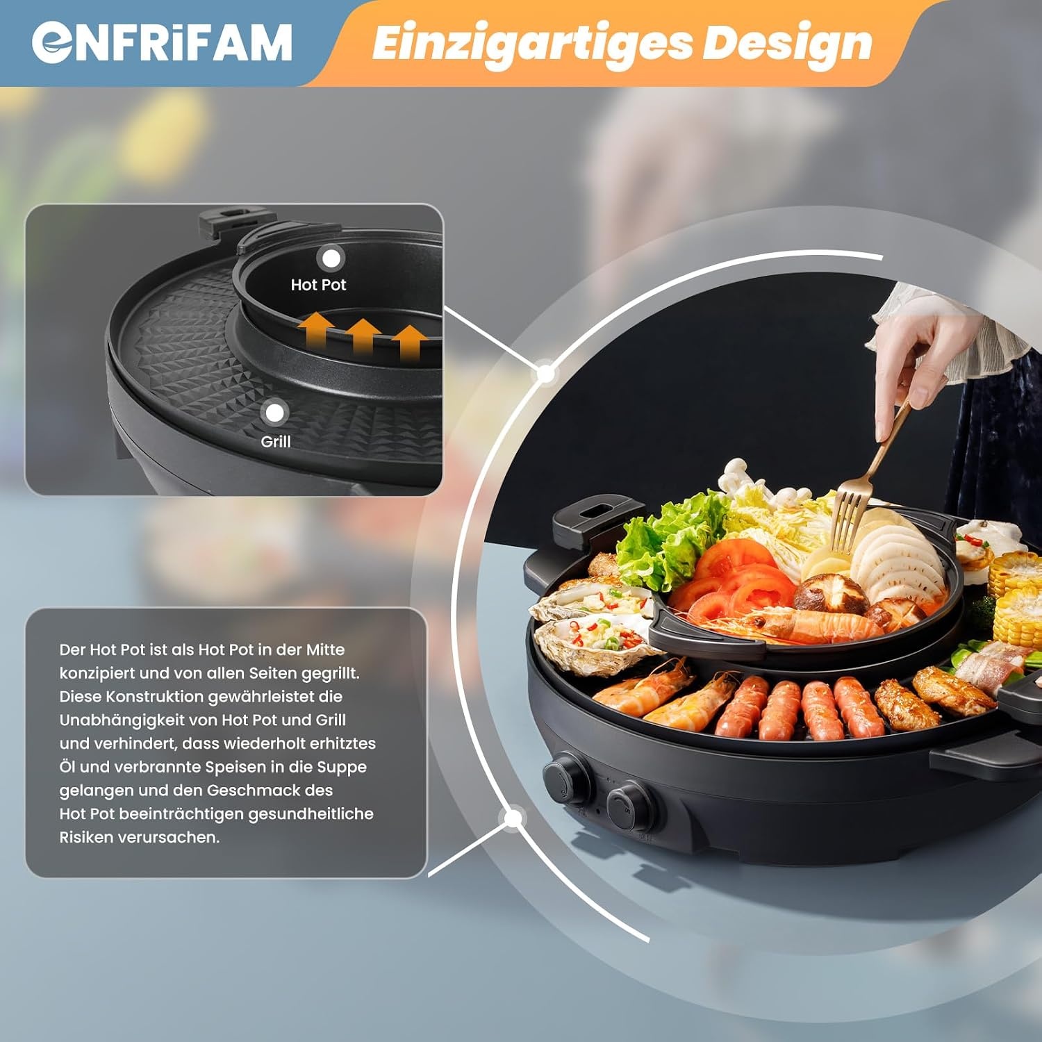 Appareil 2-en-1 Hot Pot et Grill 2200W - Jusqu'à -70%