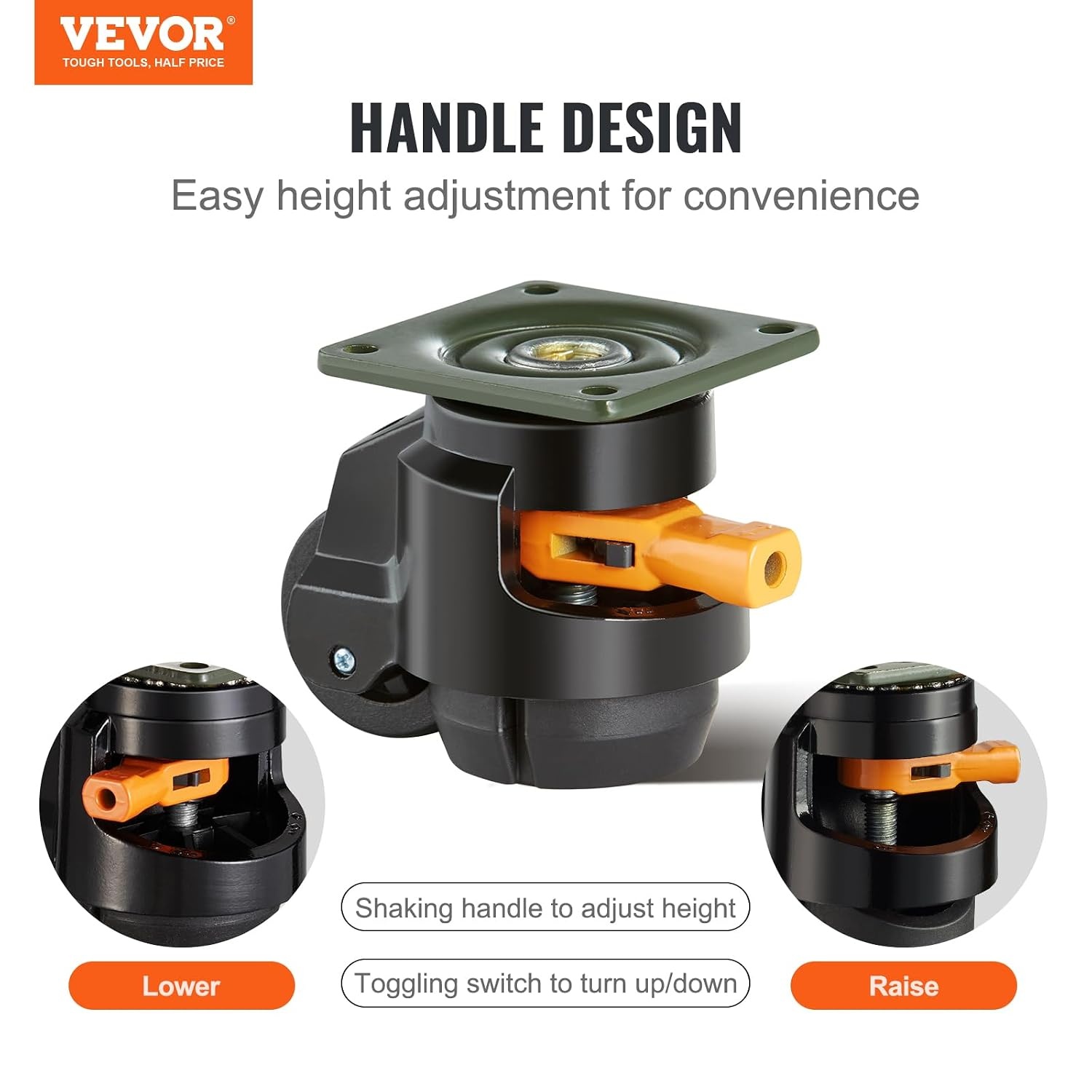 Vevor Lot de 4 roulettes pivotantes pour établi jusqu'à 1000 kg - Jusqu'à -49%