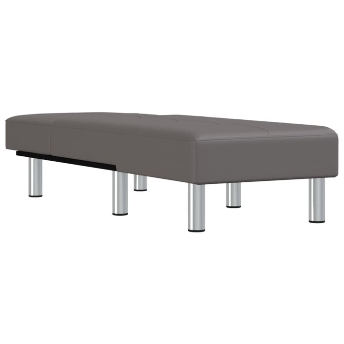 Vidaxl Chaise longue réglable en similicuir gris - Jusqu'à 34 % de réduction
