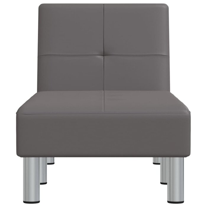 Vidaxl Chaise longue réglable en similicuir gris - Jusqu'à 34 % de réduction